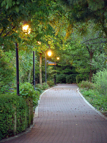 Naperville Riverwalk Brick Path